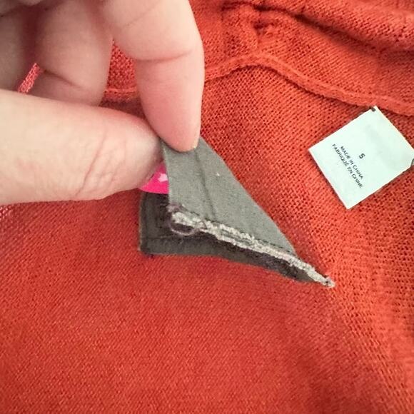 Anthropologie Guinevere Cardigan Sweater Small Burnt Orange Cashmere Boho Earthy - Picture 7 of 11